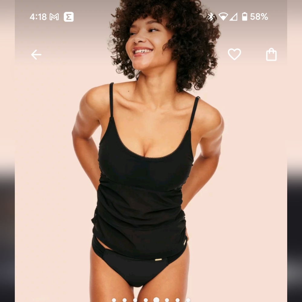 Adore Me Black Tankini Set (S Top, M Bottom) NWOT